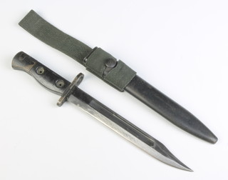 A SLR bayonet complete with scabbard, grip marked 67
