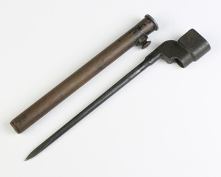 A pig stick bayonet complete with scabbard