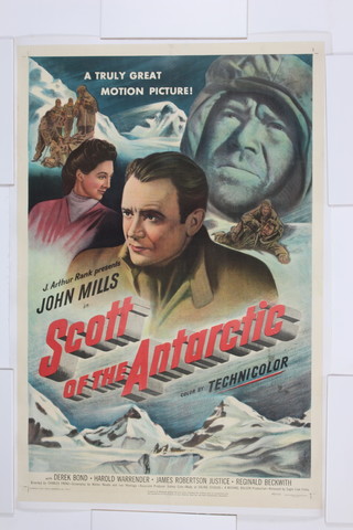 Scott of the Antarctic (1948), John Mills, a US one sheet 27" x 41" movie poster mounted on linen 