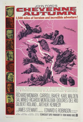 John Ford's Cheyenne Autumn (1964), a US one sheet 27" x 41" movie poster, mounted on linen 