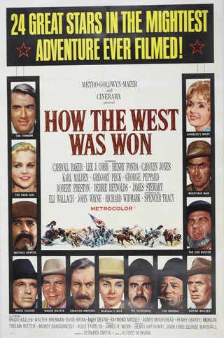 How The West Was Won (1964), a US one sheet 27" x 41" movie poster, mounted on linen 