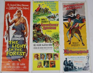 3 Disney movie inserts, 14" x 36", comprising Kidnapped, A Light in the Forest and The Swiss Family Robinson  