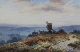 Henry Bowser Wimbush (1861 - 1943) watercolour, signed, landscape study with windmill 36cm x 54cm 