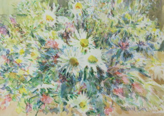 Richard Box, watercolour, signed, spring flowers, 23cm by 32cm