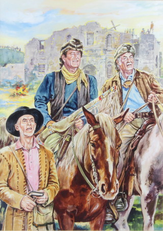 Walt Howarth 99 (1930 - 2008) watercolour, signed, a study from The Alamo with John Wayne, 43cm by 31cm 