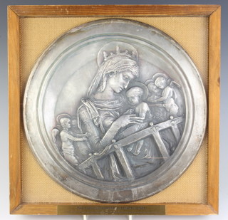 A Popjoy Mint filled silver plaque The Chellini Madonna London 1976 26cm