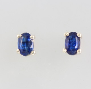 A pair of silver Kyanite ear studs 