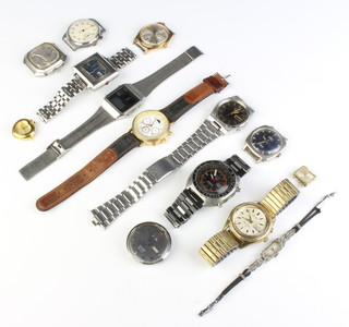 A gentleman's steel cased Omega Constellation quartz calendar wristwatch and minor watches