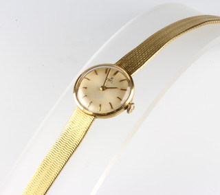 A lady's 18ct yellow gold Ebel watch on a ditto bracelet 