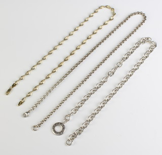 A silver necklace and 2 others, 104 grams