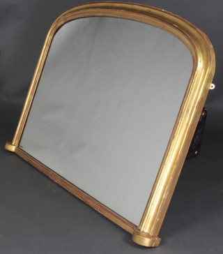 A Victorian arch shaped over mantel mirror contained in a gilt painted frame 83cm x 45cm x 8cm d 