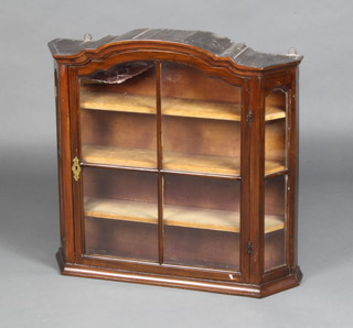 An 18th Century style Dutch dome shaped walnut hanging display cabinet, fitted shelves enclosed by astragal glazed panelled doors 62cm x 65cm x 17cm 
