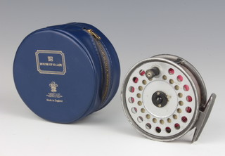 A Hardy Viscount 140 trout fly fishing reel contained in a Hardy pouch 