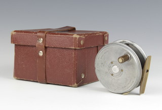 A rare 1920's Hardy Bros. Perfect right handed fishing reel 2 7/8" circa 1928, contained in a rexene strapped box 
