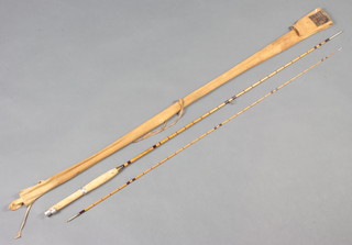 A Hardy CC DeFrance 2 piece split cane 6'10" light trout fishing rod, contained in correct bag 