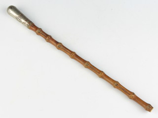 A First World War Royal Flying Corps swagger stick with bamboo shaft 33cm (reduced in length) 