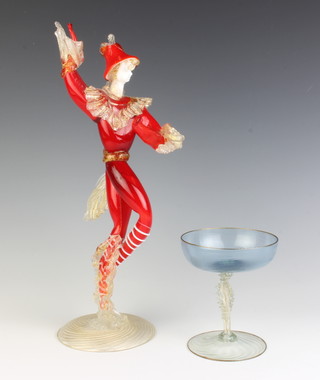A Murano figure of a female dancer 31cm together with a ditto coupe