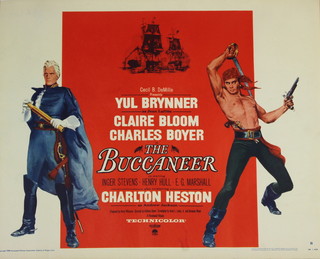 A US half sheet movie poster of "The Buccaneer" starring Yul Brynner,  style B 
