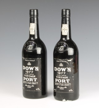 Two bottles of 1977 Dow's Vintage Port 
