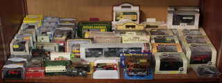 Seven Oxford Commercial model vehicles and a collection of other model cars 