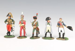 A Britains Napoleonic war figure of Napoleon together with 3 generals and a Delprado figure of a general 

