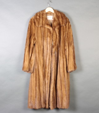 A lady's light mink full length fur coat by Alma of Wimbledon 