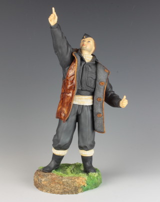 A Schwarz porcelain figure of a member of ground crew of the Royal Air Force 1939-1945 "The Immortal ERK" no. 197/350, 34cm boxed
