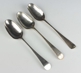Three Georgian silver table spoons 184 grams 