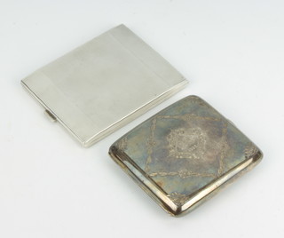 Two silver cigarette cases London 1939 and Birmingham 1949, 224 grams 
