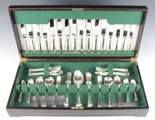 A canteen of silver plated cutlery for 8 contained in a mahogany finished canteen 