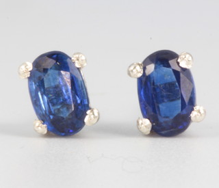 A pair of silver kyanite silver studs, approx. 1.2ct 