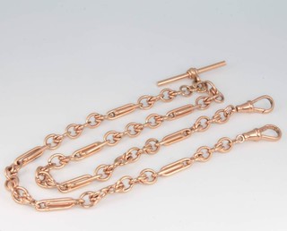 A 9ct yellow gold fancy link watch chain 29.5 grams