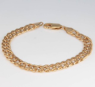 A 9ct yellow gold flat link bracelet 6.3 grams 