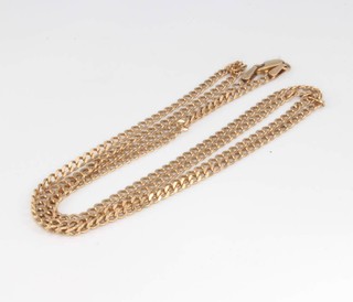 A 9ct yellow gold flat link necklace 65cm, 5.8 grams