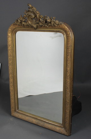 A 19th Century French D shaped over mantel mirror contained in a decorative gilt frame 125cm x 70cm 