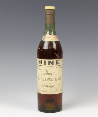 A bottle of 1928 Hine Grande Champagne Cognac, the seal is broken  