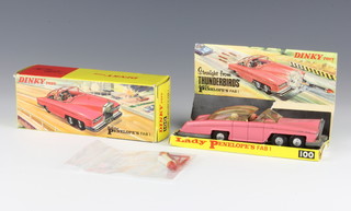 A Dinky Toys, Thunderbirds, Lady Penelope's FAB 1, no. 100, boxed, complete with 5 rear harpoons and 2 plastic missiles 