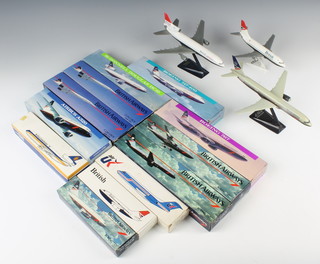 A model of a British Caledonian Macdonald Douglas DC1030, 2 model Air UK Fokker F28 MK 400 Fellowships, 2 Wooster models no.47 British Airways Concorde, ditto no.47 British Airways Boeing 747 and 757 (x) and various other model airlines  