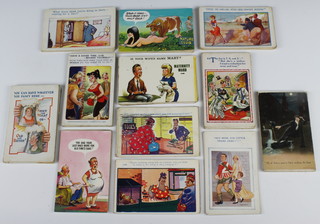 A collection of coloured saucy postcard 