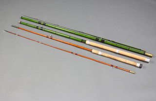 A Tank Aerial 13' match fishing rod in green bag, together with a 2 piece vintage 9' swing tip fishing rod 