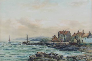 John Hamilton Glass SSA (1820-1885), watercolour, signed, "Evening Buckhaven" 34cm x 51cm 