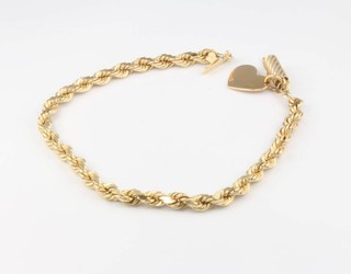 A 14ct yellow gold fancy link bracelet 18mm, 10 grams