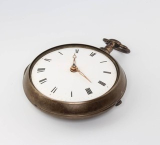 A George III silver pair cased pocket watch, the movement marked Messrs Olivants Manchester no.6000, the case hallmarked Chester 1806 