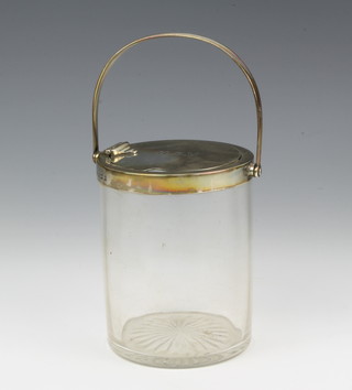 An Edwardian silver mounted preserve jar with patent hinged lid Birmingham 1904 