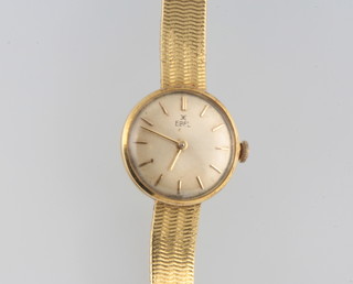 A lady's 18ct yellow gold Ebel watch on a ditto bracelet 