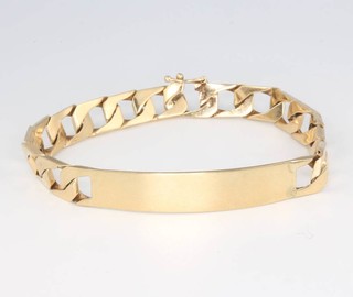 A 9ct yellow gold identity bracelet 16.9 grams 