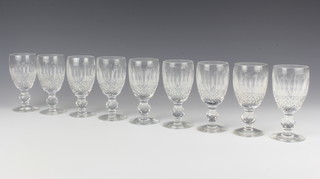Nine Waterford Crystal Colleen pattern sherry glasses 11cm 