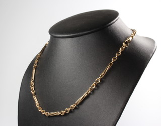 A 9ct yellow gold fancy link necklace 27.2 grams