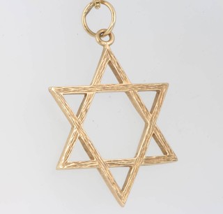 A 9ct yellow gold Star of David pendant and chain, 9.6 grams