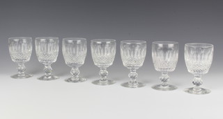 Seven Waterford Crystal Colleen pattern sherry glasses 10cm 